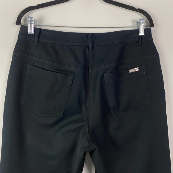 St. John Sport Straight Leg Jeans Size 10 Black High Rise Cotton Stretch - Picture 5 of 10